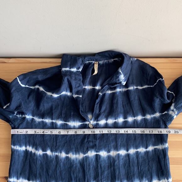 XCVI Women's Rori Linen Roll Tab Sleeve Tunic XS - Picture 9 of 10